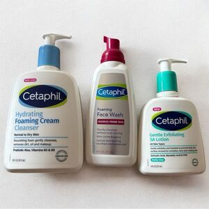 Cetaphil Foaming Cream Cleanser, Foaming Face Cleanser & Exfoliating SA Lotion